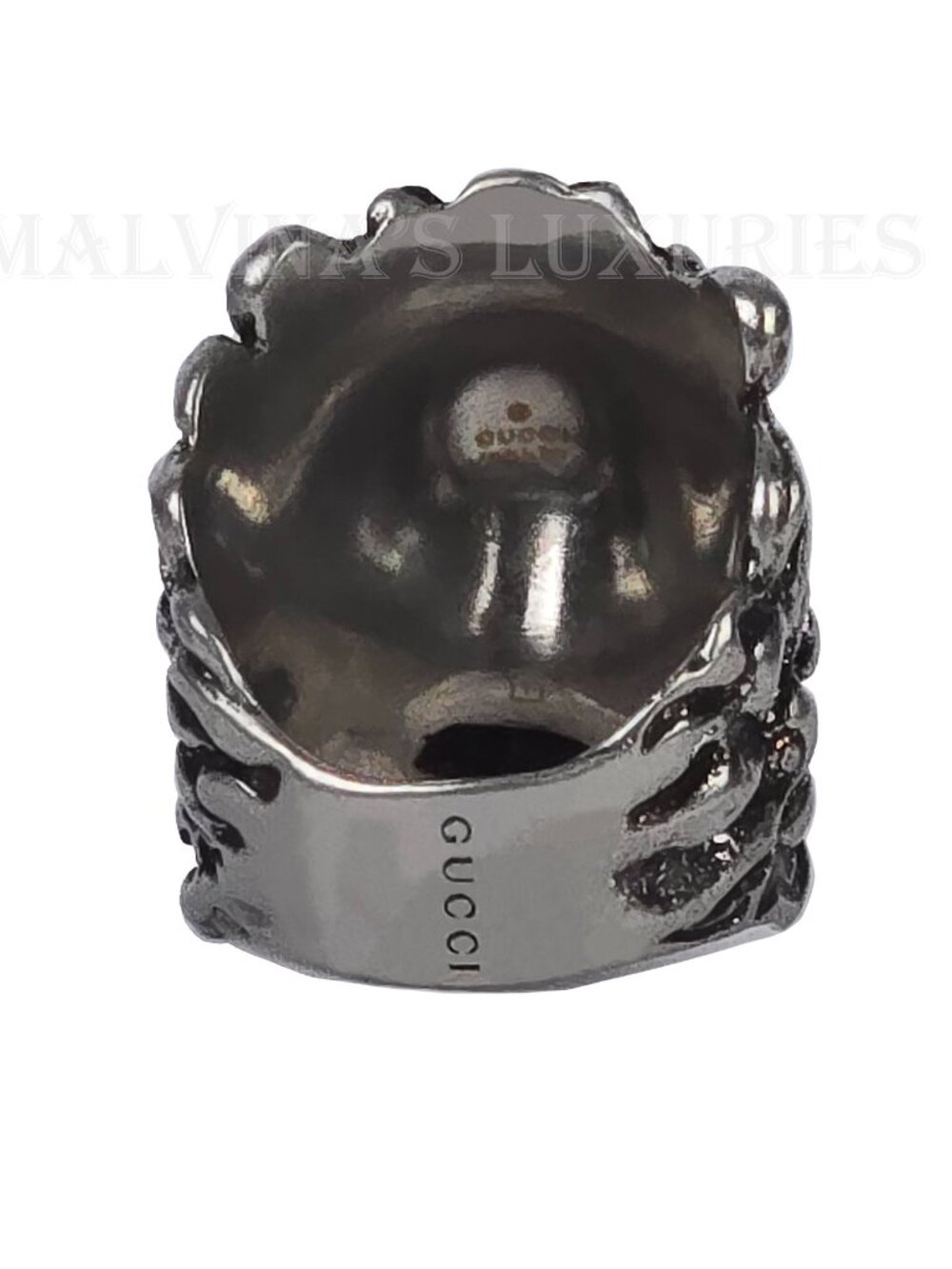 GUCCI RING LION HEAD AGED FINISH METAL BAND UNISEX sz 15 US 7 1/4 - Picture 13 of 17